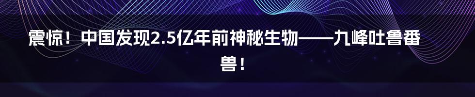 震惊！中国发现2.5亿年前神秘生物——九峰吐鲁番兽！