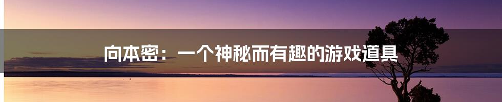 向本密：一个神秘而有趣的游戏道具