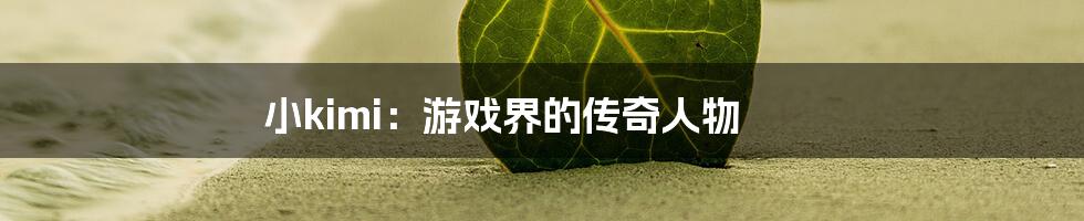 小kimi：游戏界的传奇人物