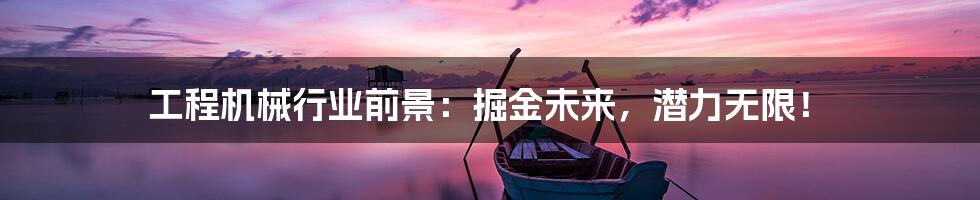 工程机械行业前景：掘金未来，潜力无限！