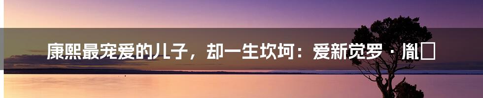 康熙最宠爱的儿子，却一生坎坷：爱新觉罗·胤禵