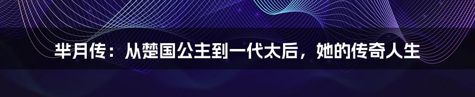 芈月传：从楚国公主到一代太后，她的传奇人生