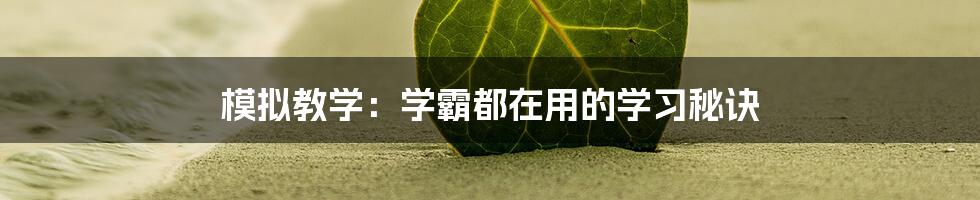 模拟教学：学霸都在用的学习秘诀