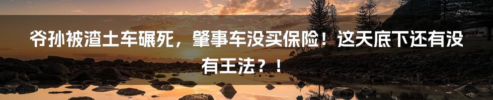 爷孙被渣土车碾死，肇事车没买保险！这天底下还有没有王法？！