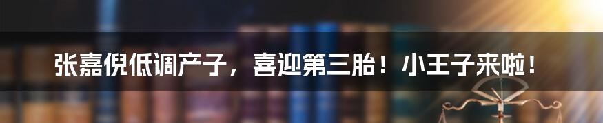 张嘉倪低调产子，喜迎第三胎！小王子来啦！