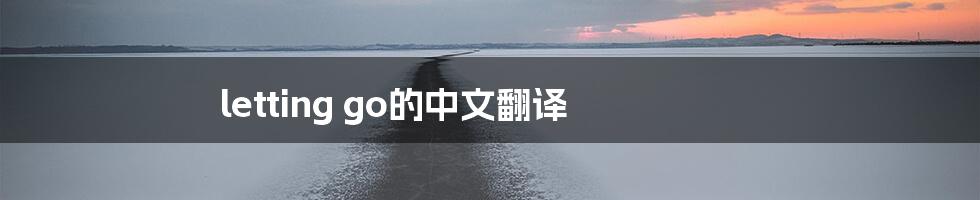 letting go的中文翻译