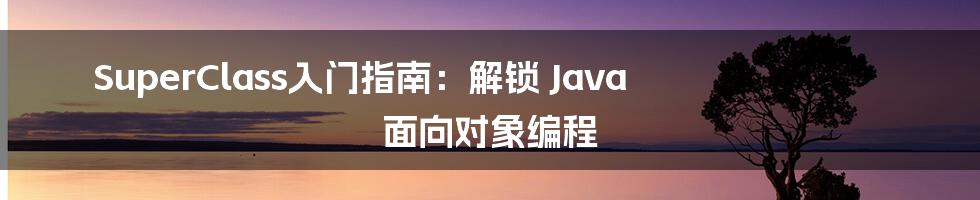 SuperClass入门指南：解锁 Java 面向对象编程