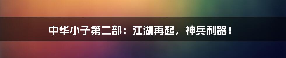 中华小子第二部：江湖再起，神兵利器！