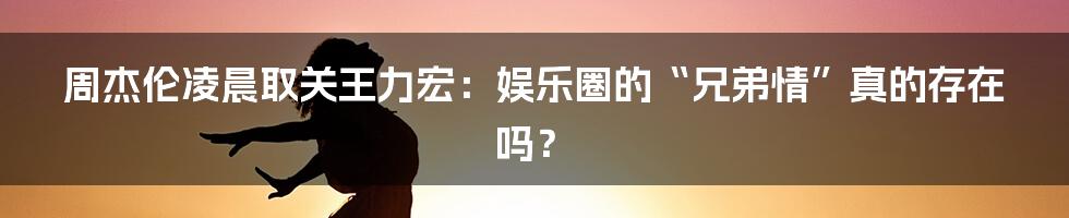 周杰伦凌晨取关王力宏：娱乐圈的“兄弟情”真的存在吗？