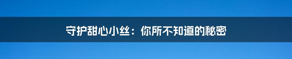 守护甜心小丝：你所不知道的秘密