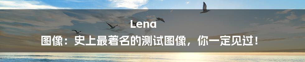 Lena 图像：史上最著名的测试图像，你一定见过！