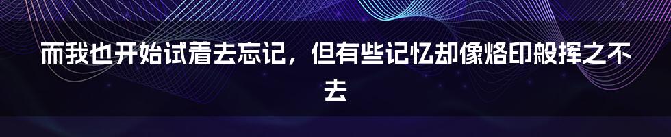 而我也开始试着去忘记，但有些记忆却像烙印般挥之不去