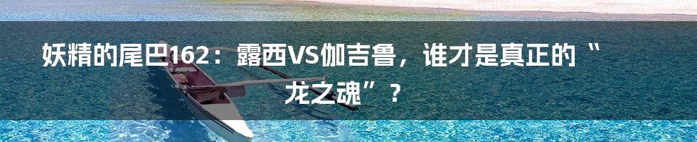 妖精的尾巴162：露西VS伽吉鲁，谁才是真正的“龙之魂”？