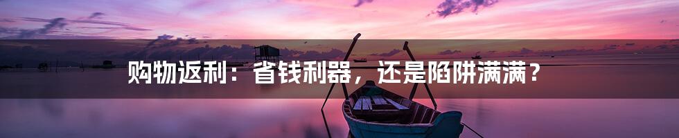 购物返利：省钱利器，还是陷阱满满？