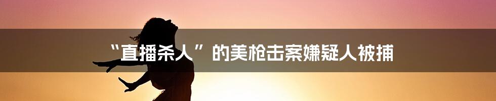 “直播杀人”的美枪击案嫌疑人被捕