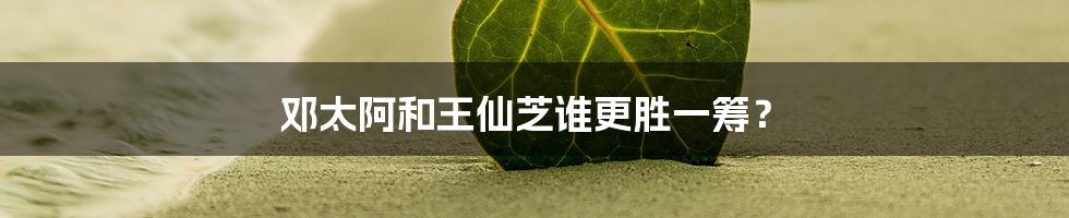 邓太阿和王仙芝谁更胜一筹？