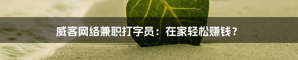 威客网络兼职打字员：在家轻松赚钱？