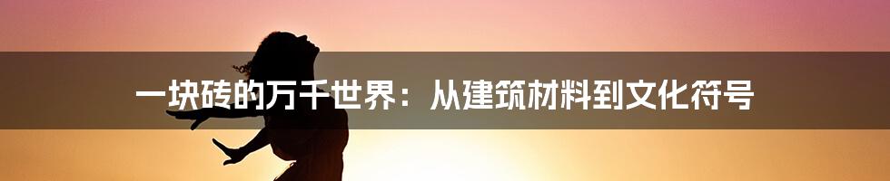 一块砖的万千世界：从建筑材料到文化符号