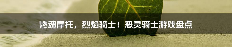 燃魂摩托，烈焰骑士！恶灵骑士游戏盘点