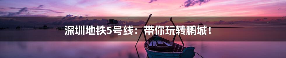 深圳地铁5号线：带你玩转鹏城！