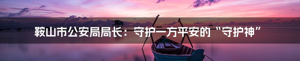 鞍山市公安局局长：守护一方平安的“守护神”