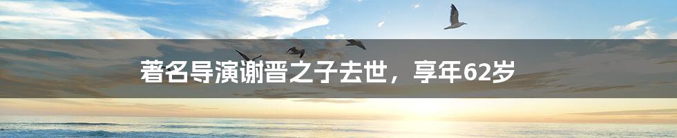 著名导演谢晋之子去世，享年62岁