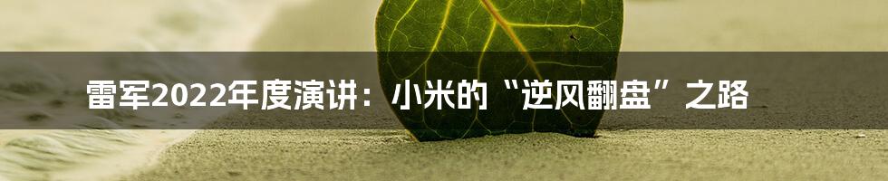 雷军2022年度演讲：小米的“逆风翻盘”之路