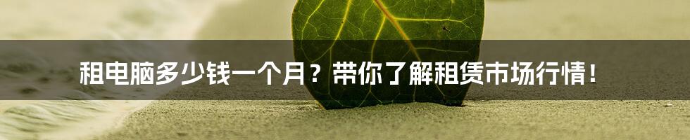 租电脑多少钱一个月？带你了解租赁市场行情！