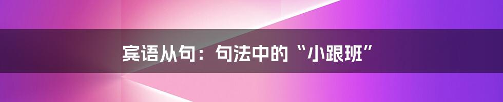 宾语从句：句法中的“小跟班”