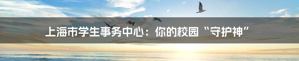 上海市学生事务中心：你的校园“守护神”