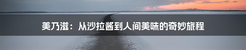 美乃滋：从沙拉酱到人间美味的奇妙旅程