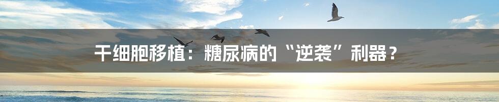 干细胞移植：糖尿病的“逆袭”利器？