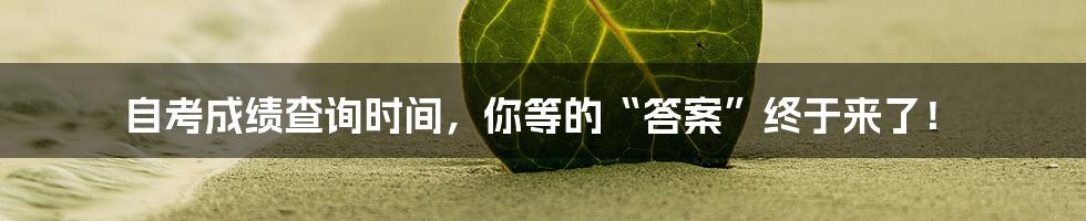 自考成绩查询时间，你等的“答案”终于来了！