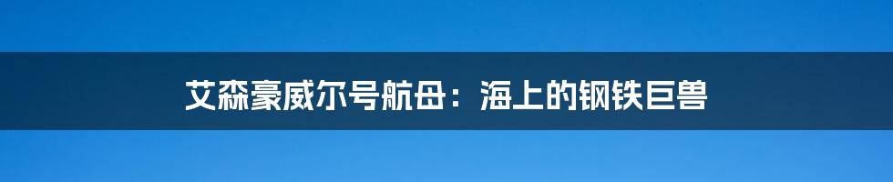 艾森豪威尔号航母：海上的钢铁巨兽