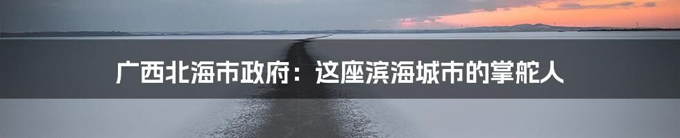 广西北海市政府：这座滨海城市的掌舵人