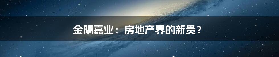 金隅嘉业：房地产界的新贵？