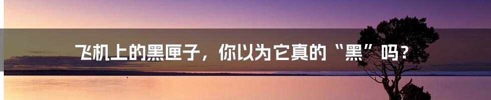 飞机上的黑匣子，你以为它真的“黑”吗？