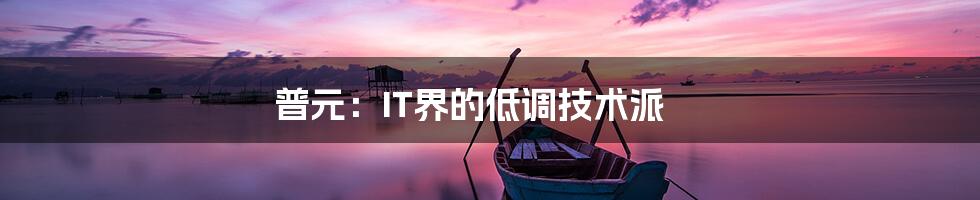 普元：IT界的低调技术派