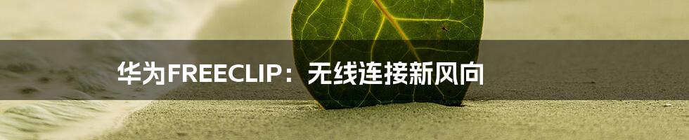 华为FREECLIP：无线连接新风向