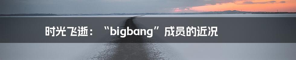 时光飞逝：“bigbang”成员的近况