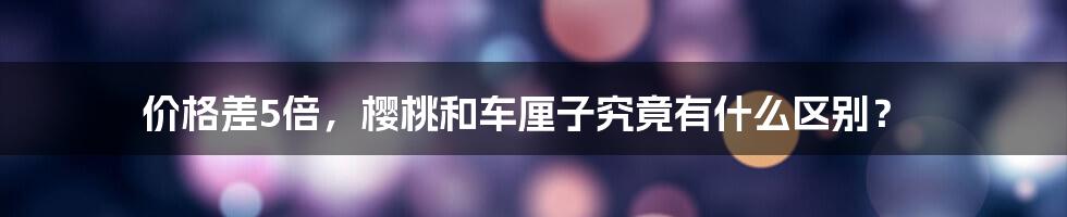 价格差5倍，樱桃和车厘子究竟有什么区别？