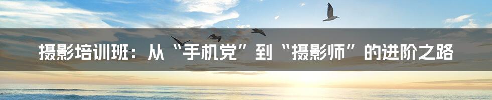 摄影培训班：从“手机党”到“摄影师”的进阶之路