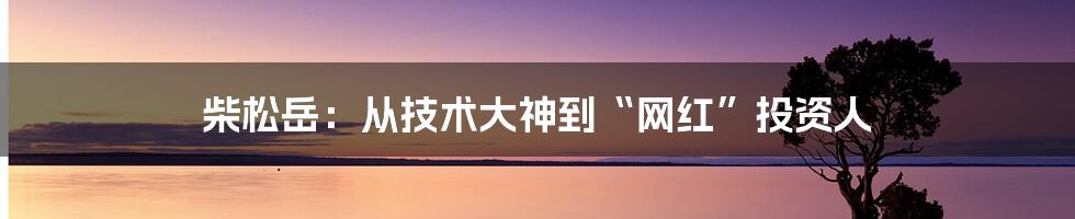 柴松岳：从技术大神到“网红”投资人