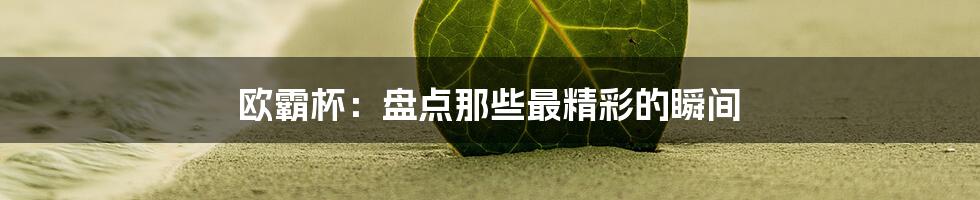 欧霸杯：盘点那些最精彩的瞬间