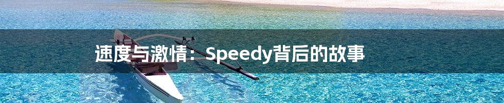 速度与激情：Speedy背后的故事