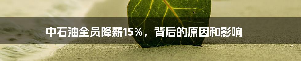 中石油全员降薪15%，背后的原因和影响