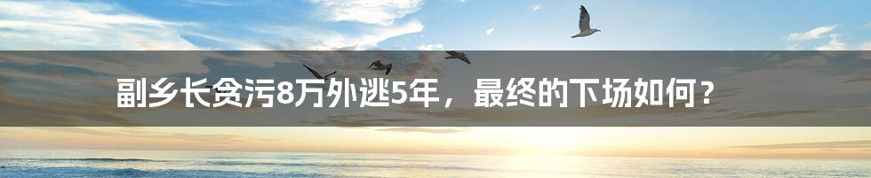 副乡长贪污8万外逃5年，最终的下场如何？