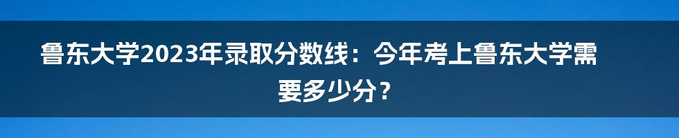 鲁东大学2023年录取分数线：今年考上鲁东大学需要多少分？