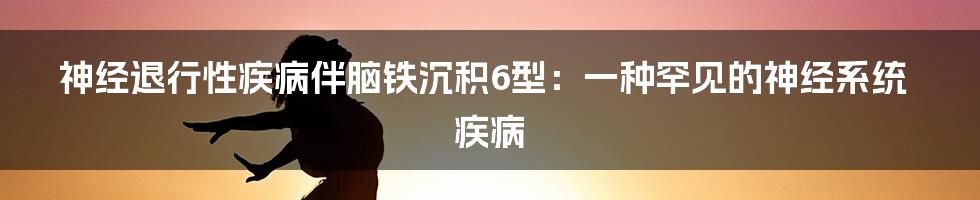 神经退行性疾病伴脑铁沉积6型：一种罕见的神经系统疾病