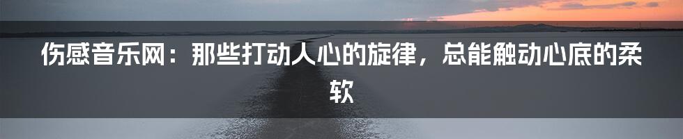 伤感音乐网：那些打动人心的旋律，总能触动心底的柔软